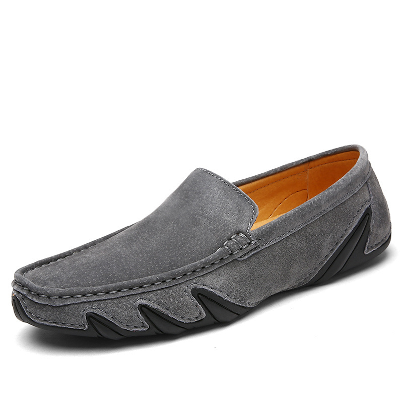 Men casual business driving shoes with black grey