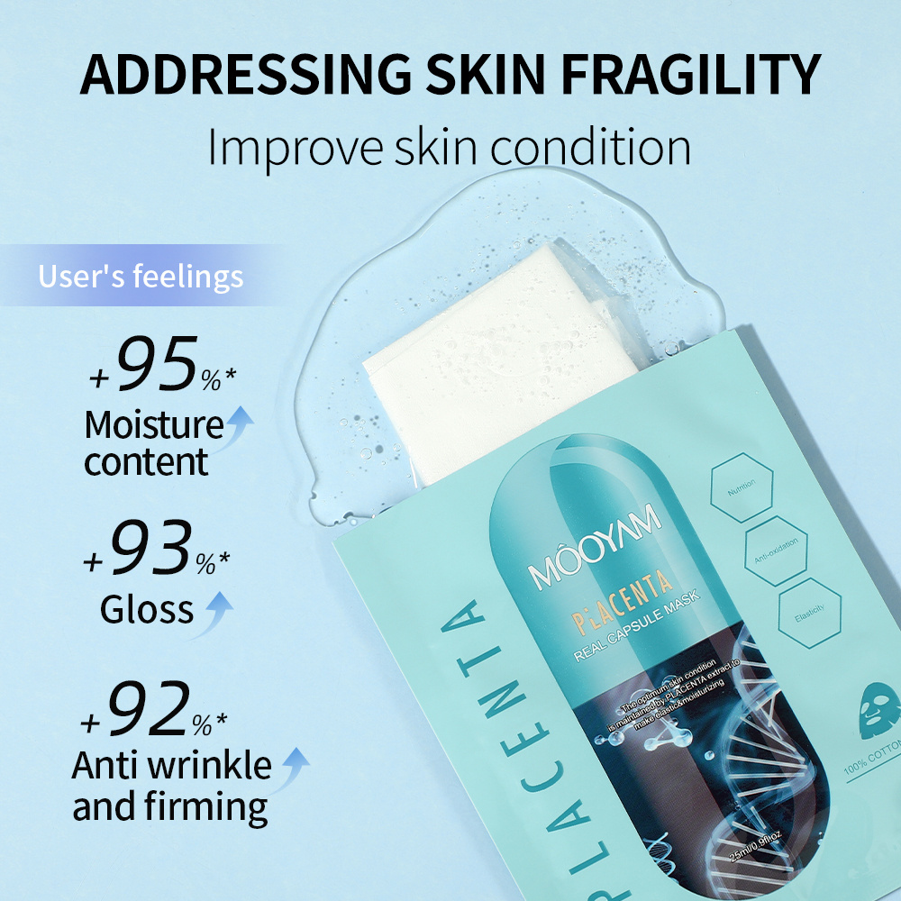 Korean Facial Mask by Manufacturer Moisturizing Serum with Collagen for Whitening and Skin Care Sheet Mask Form