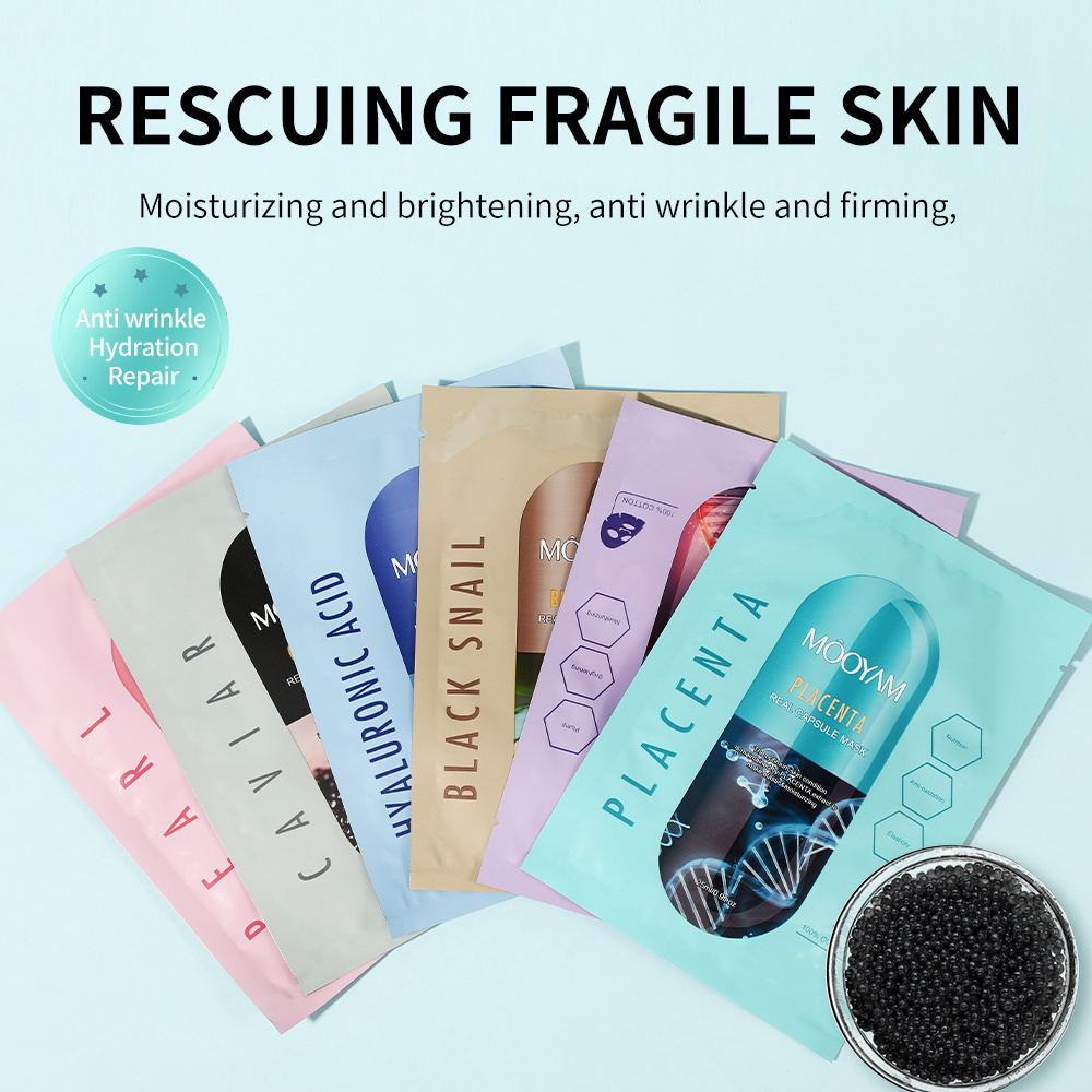 Korean Facial Mask by Manufacturer Moisturizing Serum with Collagen for Whitening and Skin Care Sheet Mask Form