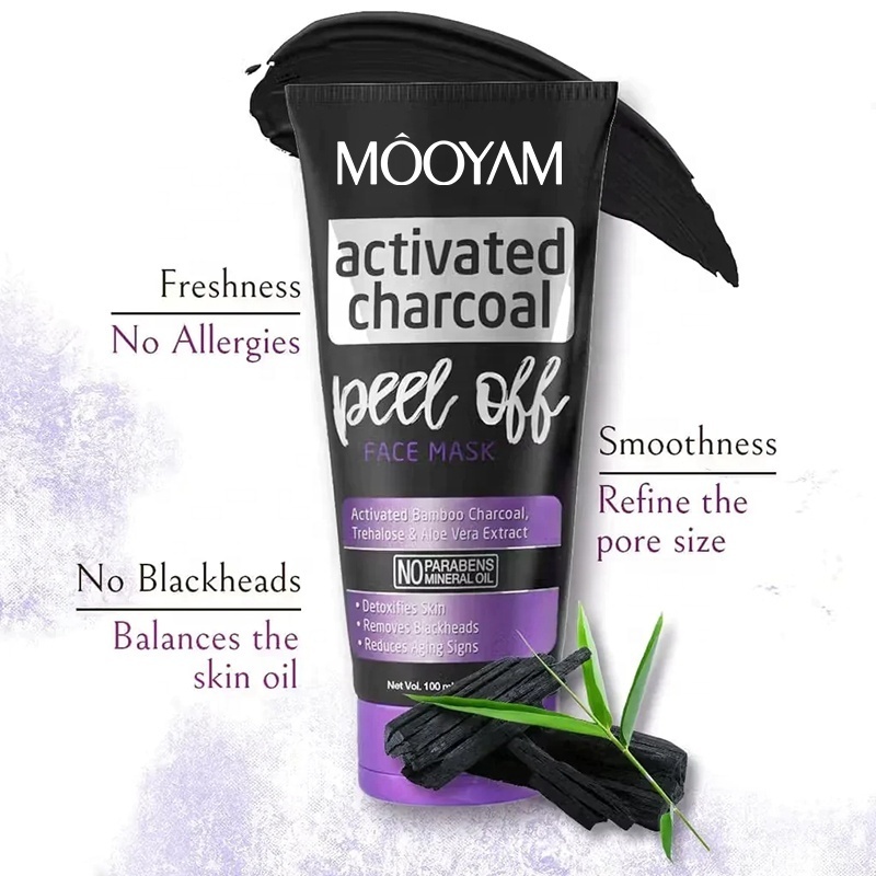 Private Label Activated Charcoal Peel Off Mask Eliminating Blackhead Detoxifying Charcoal Peel Off Facial Mask