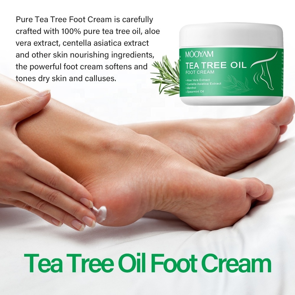 Private Label Foot Repair Care Cream Softens Conditions Dry Cracked Feet Heels Tea Tree Oil Foot Cream