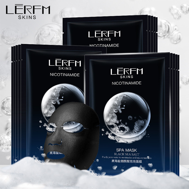 Wholesale organic face care mask black sea salt nourishing brightening skin care bubble facial mask