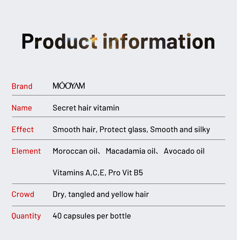 Organic Natural Moisturize Nourishing Deep Repairing Hair Care Products Argan Essential Oil Capsules