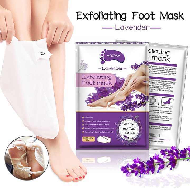 Factory Wholesale Korean Foot Skin Care Sheet Mask Socks Exfoliating Peel Cracked Heels Dry Dead Feet Skin Lavender Foot Mask