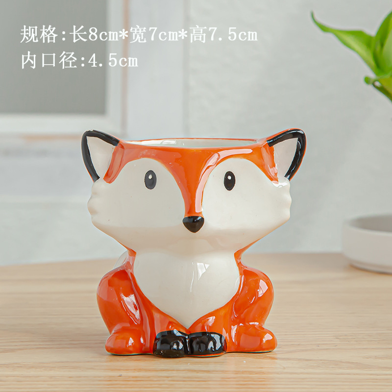 Cute cartoon animal shape succulent flower pot European creative plant wholesale ceramic flower pot