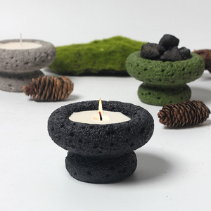 2024 High End Round Bottom Cement Concrete Bowl Unique Shape Candle Jars