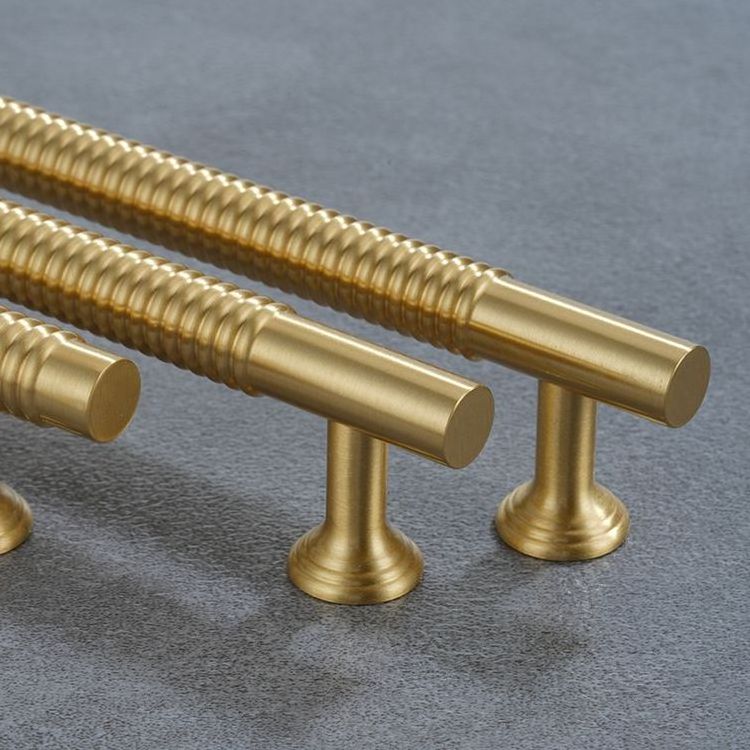 New Knurled Design Solid Brass Cabinet Pulls handle furniture Cabinet Door Wardrobe Shoe Cabinet Drawer knurled handle Knob