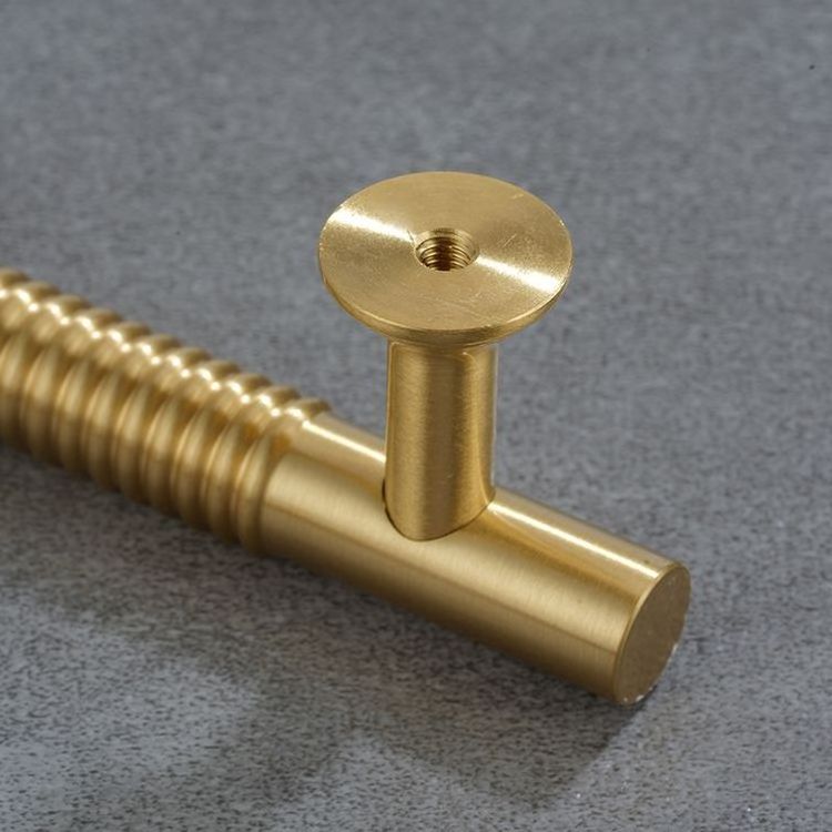 New Knurled Design Solid Brass Cabinet Pulls handle furniture Cabinet Door Wardrobe Shoe Cabinet Drawer knurled handle Knob