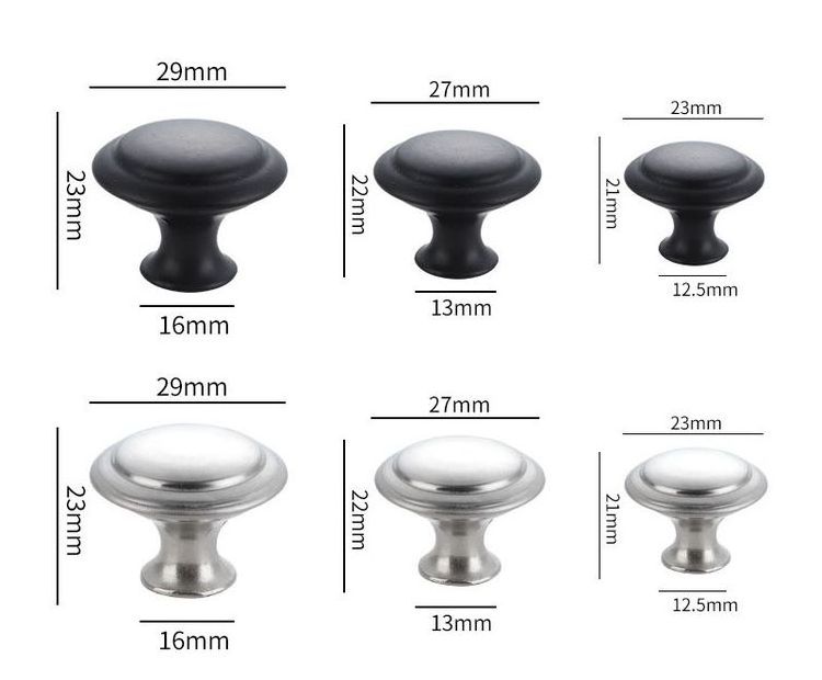 Stainless Steel Single Hole Mushroom Handle Knob Cabinet Drawer Hardware Accessories Furniture Stainless Steel Handle Knob