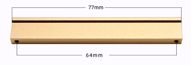 Brush Gold Door Aluminium Profile Handle For Cabinet Furniture Kitchen Drawer