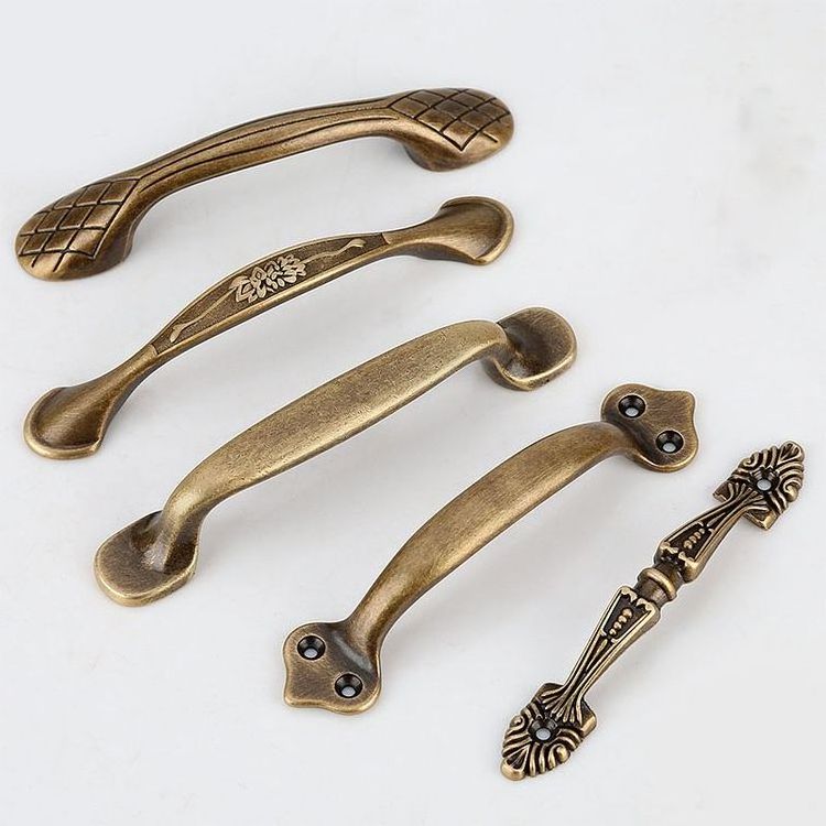 Cabinet Wardrobe Door Brass Handle Knobs Antique Brass Drawer Hardware Pulls Handle