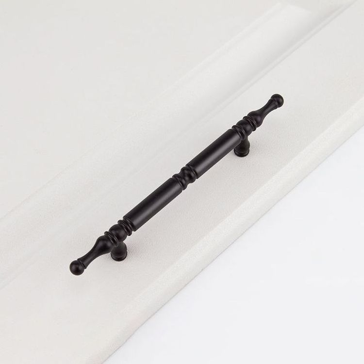 Simple European Furniture Solid Brass Handle Knobs Hardware Cabinet Wardrobe Door Handle Black Drawer Brass Handle Pulls