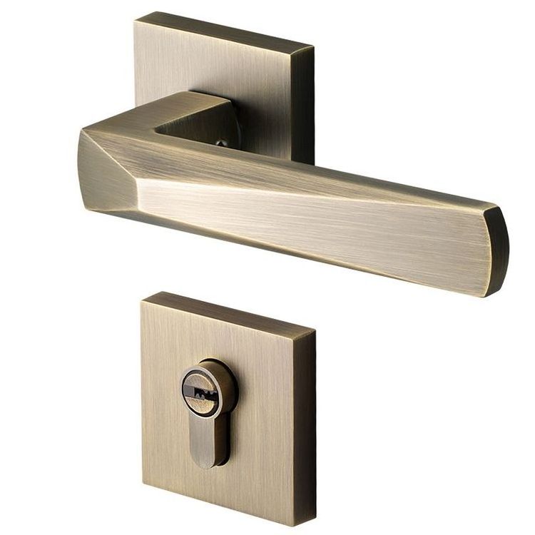 Simple bedroom magnetic suction mute door handle split lock green bronze wooden door indoor room door handle lock handle lock