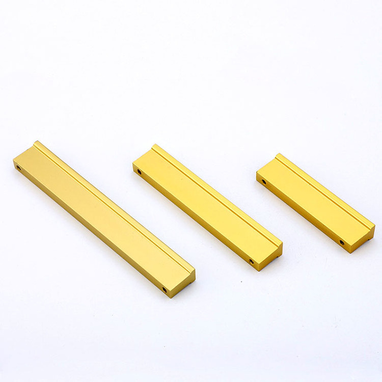 Brush Gold Door Aluminium Profile Handle For Cabinet Furniture Kitchen Drawer