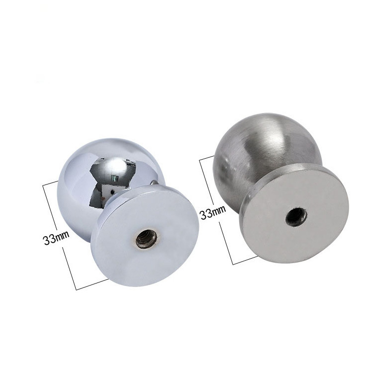 Manufacturer drawer round single hole zinc alloy handle knob Hardware Accessories Furniture Cabinet Brushed Nickel Knobs handle