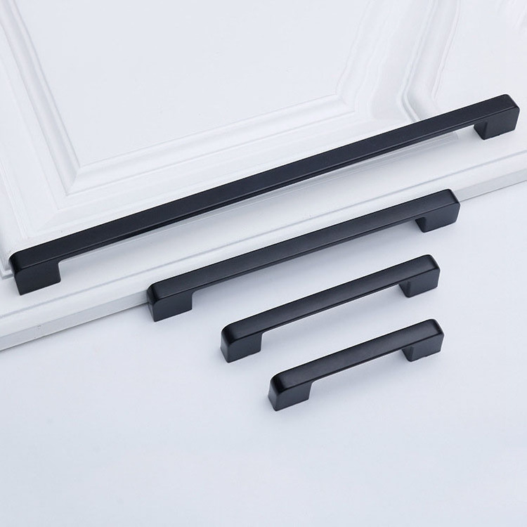 Long Black Matte Kitchen Cabinet Door Handle Wardrobe Drawer Handle Pull Furniture Hardware