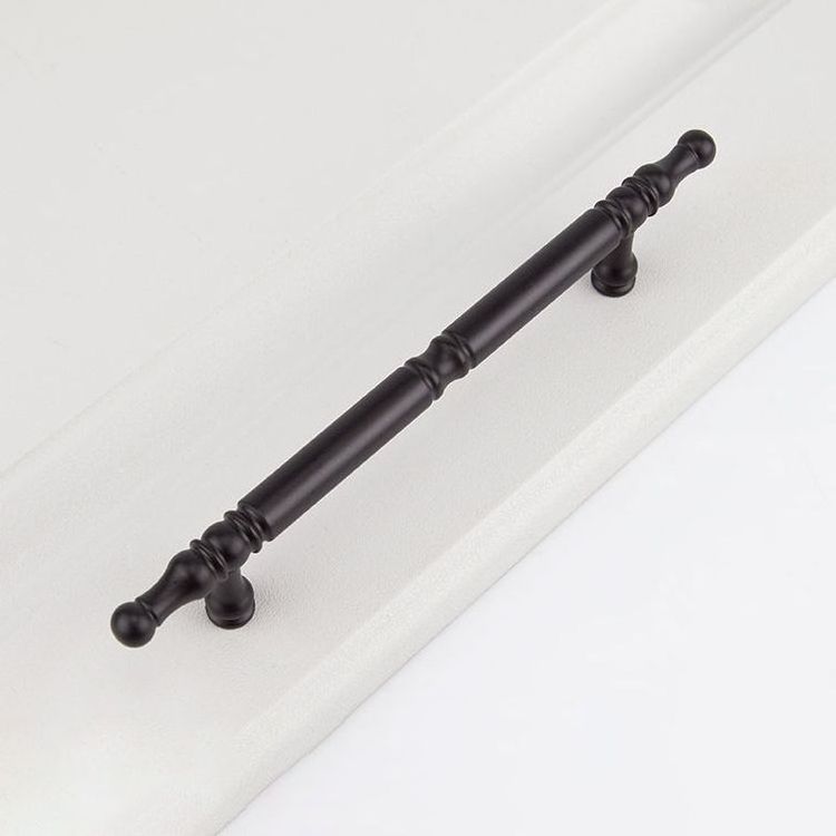 Simple European Furniture Solid Brass Handle Knobs Hardware Cabinet Wardrobe Door Handle Black Drawer Brass Handle Pulls