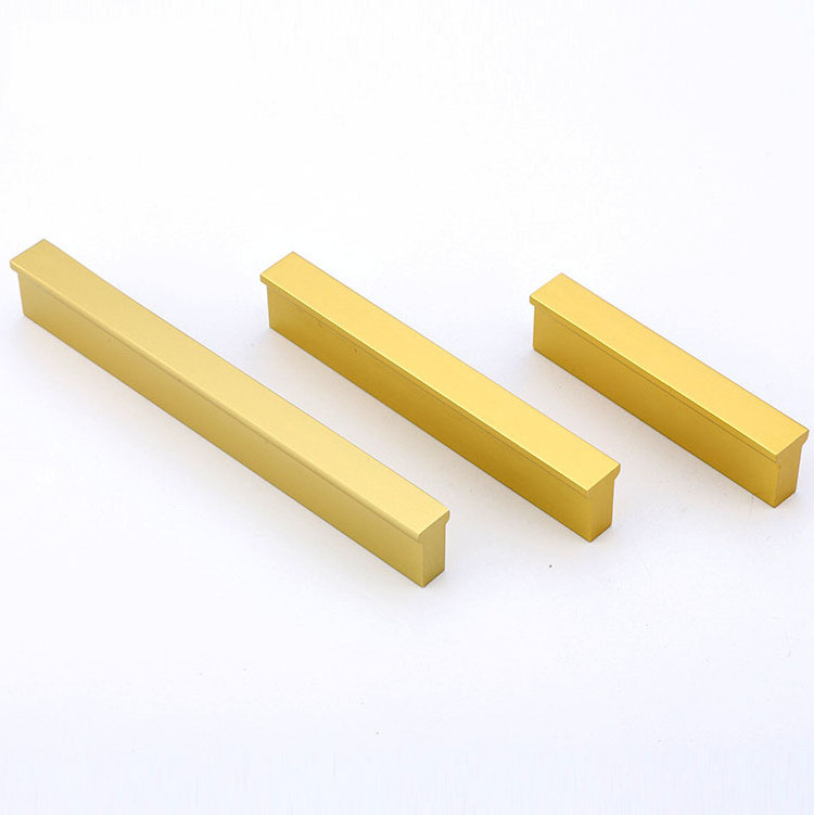 Brush Gold Door Aluminium Profile Handle For Cabinet Furniture Kitchen Drawer