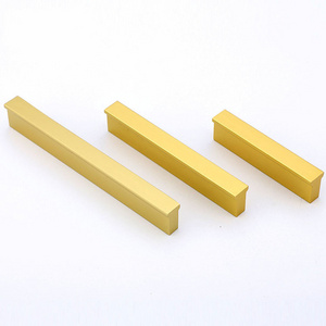 Brush Gold Door Aluminium Profile Handle For Cabinet Furniture Kitchen Drawer