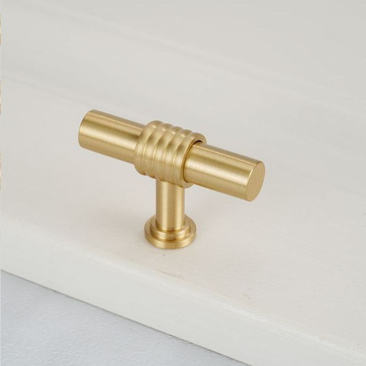 New Luxury Solid Knurled Brushed Brass Handle Kitchen Cabinet Long Handles Pull And Knobs