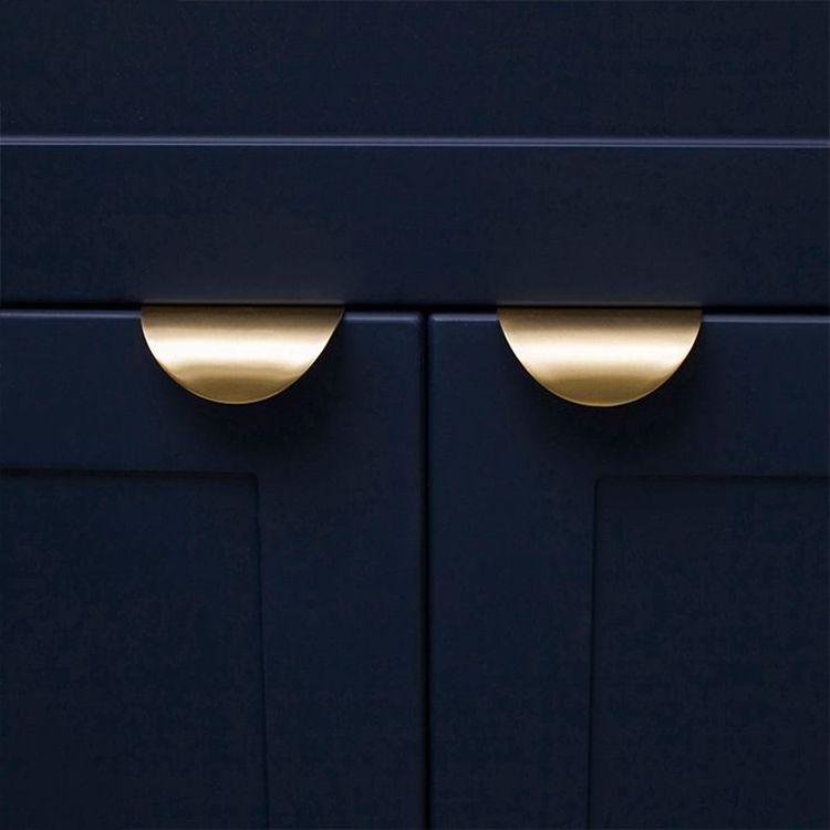 Brass Hidden Half Moon Handle Pull Wardrobe Door Drawer Furniture  Brass Cabinet Cup Handle