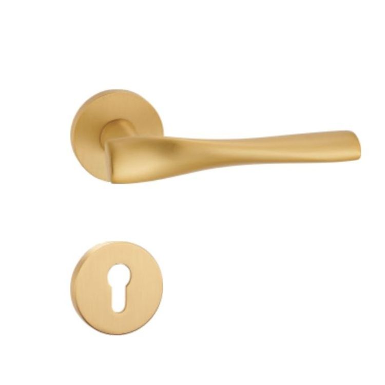 Brass Mute Bedroom Door Handles With Locks Magnetic Door Handle Gold European Style Interior Split Body Handle Door Locks