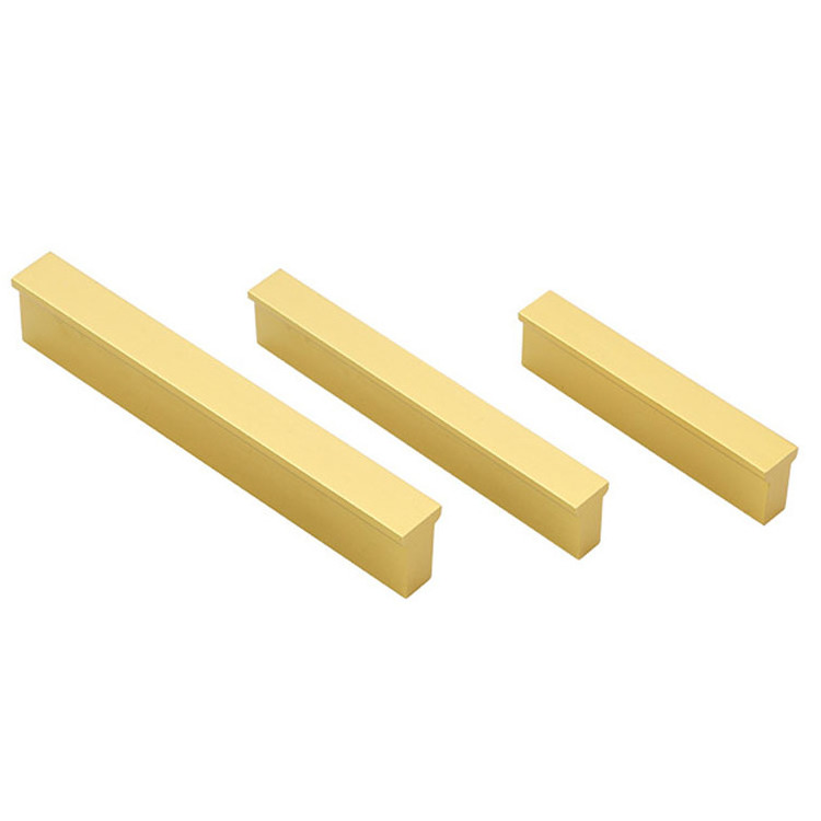 Brush Gold Door Aluminium Profile Handle For Cabinet Furniture Kitchen Drawer