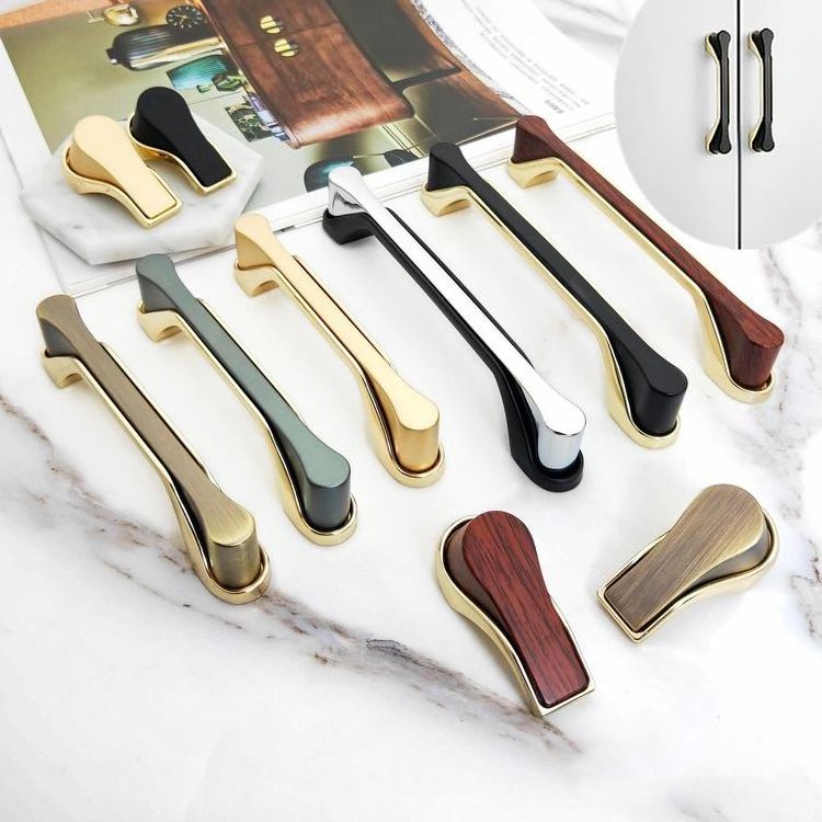 Luxury Design Handle Black Gold Zinc Alloy Cabinet Door Handle Cabinet Drawer Cabinet Door Handle Knob