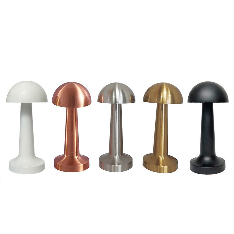 Wholesale metal vintage dumbbell barbell mushroom table lamps for use in bars and restaurants touch desk charging LED table lamp