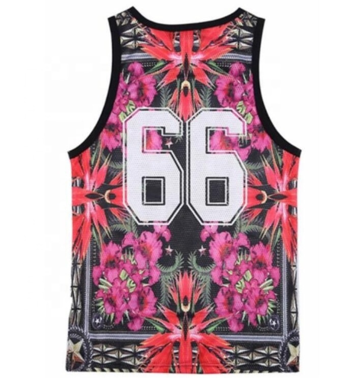 No MOQ Custom logo Fashion Polyester sports vest Quick Dry sublimation print singlets Running men's Tank Top