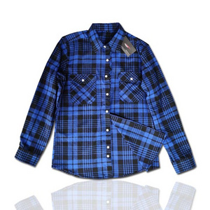 Plaid Flannel Dress Shirt Turn-down Collar Stripe Shirts Fit Mens Chest Pocket Dress Men Long Sleeve A255 Casual High Quality