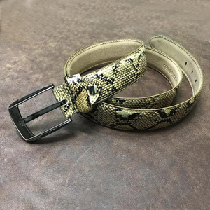 Snake Pattern Cow Hide Real Leather Belt