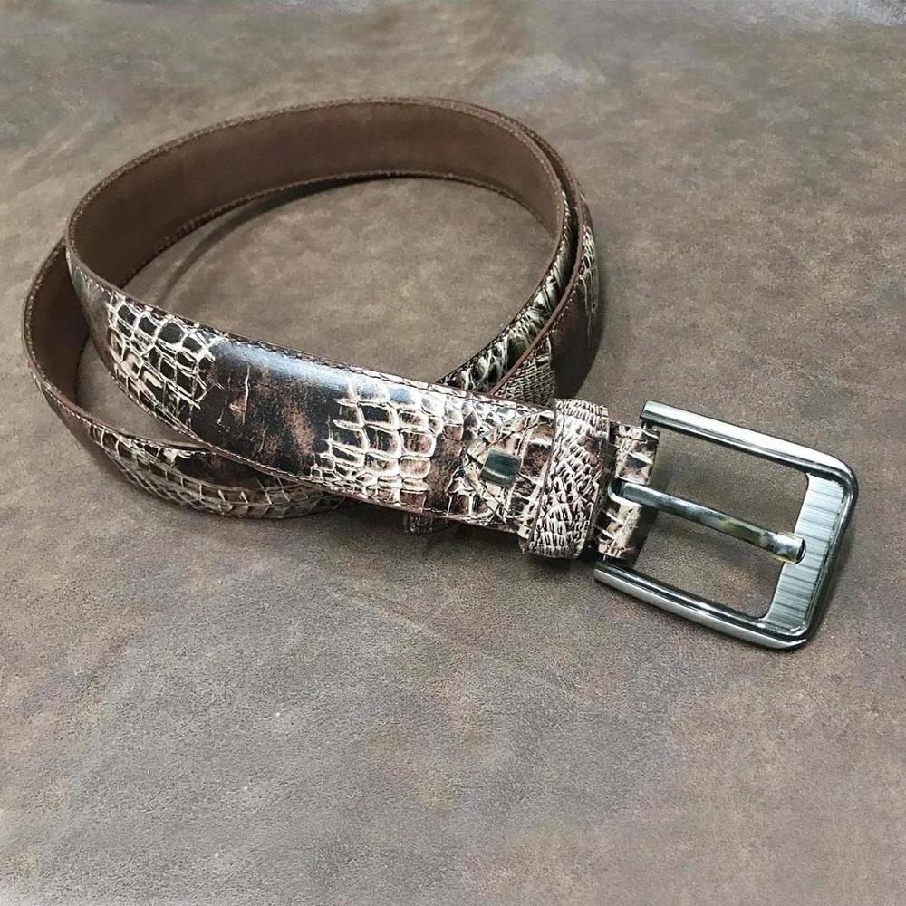 Snake Pattern Cow Hide Real Leather Belt