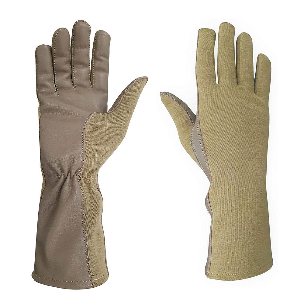 Flight Gloves Fire Resistant & Multi Cam Pilot Flight Leather Gloves