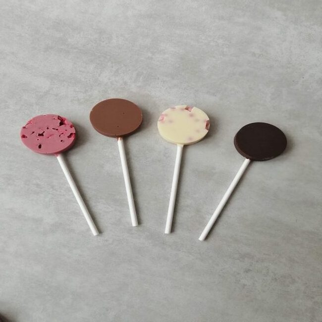 Yummy and Tasty High Quality Chocolate Lollipop size 16 gram  molded onto a stick A popular choice among children