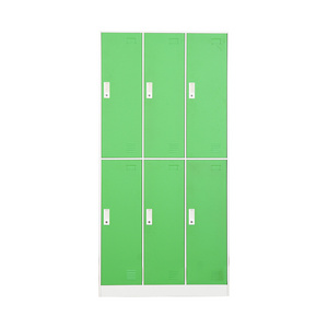 Fashional Triple Metal 6 Doors Locker Cupboard Power Coating Steel Clothing Storage Furniture Wardrobe for Home School