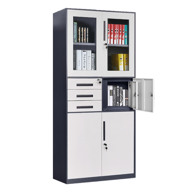 Narrow Edge Customized Size Steel Filling Cabinethigh quality Modern Office Furniture Metal Cabinet with Three Drawer