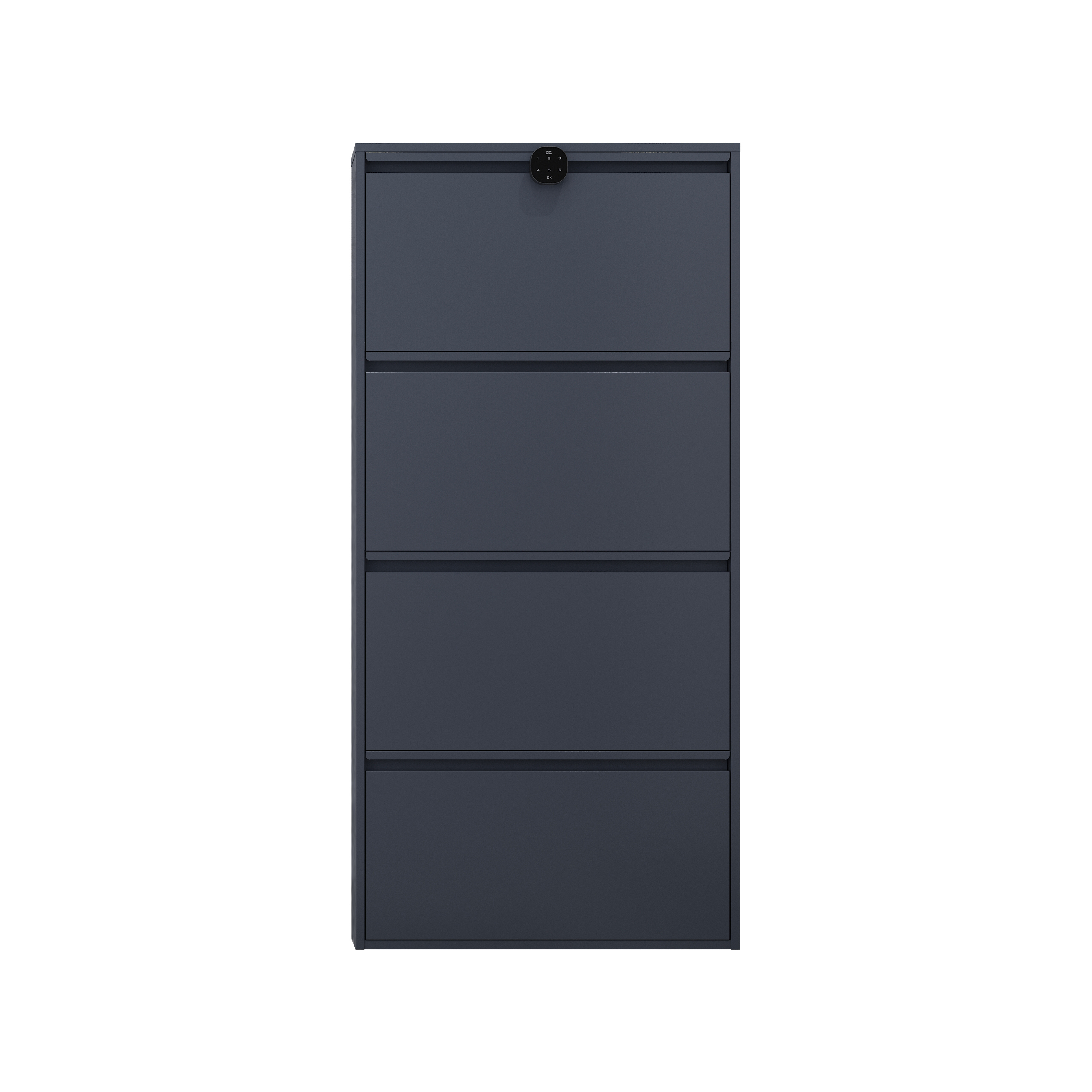 New Steel Shoes Cabinet 4 Drawer Steel Lateral Storage Movable 4 Drawers Shoes Rack with Number Lock