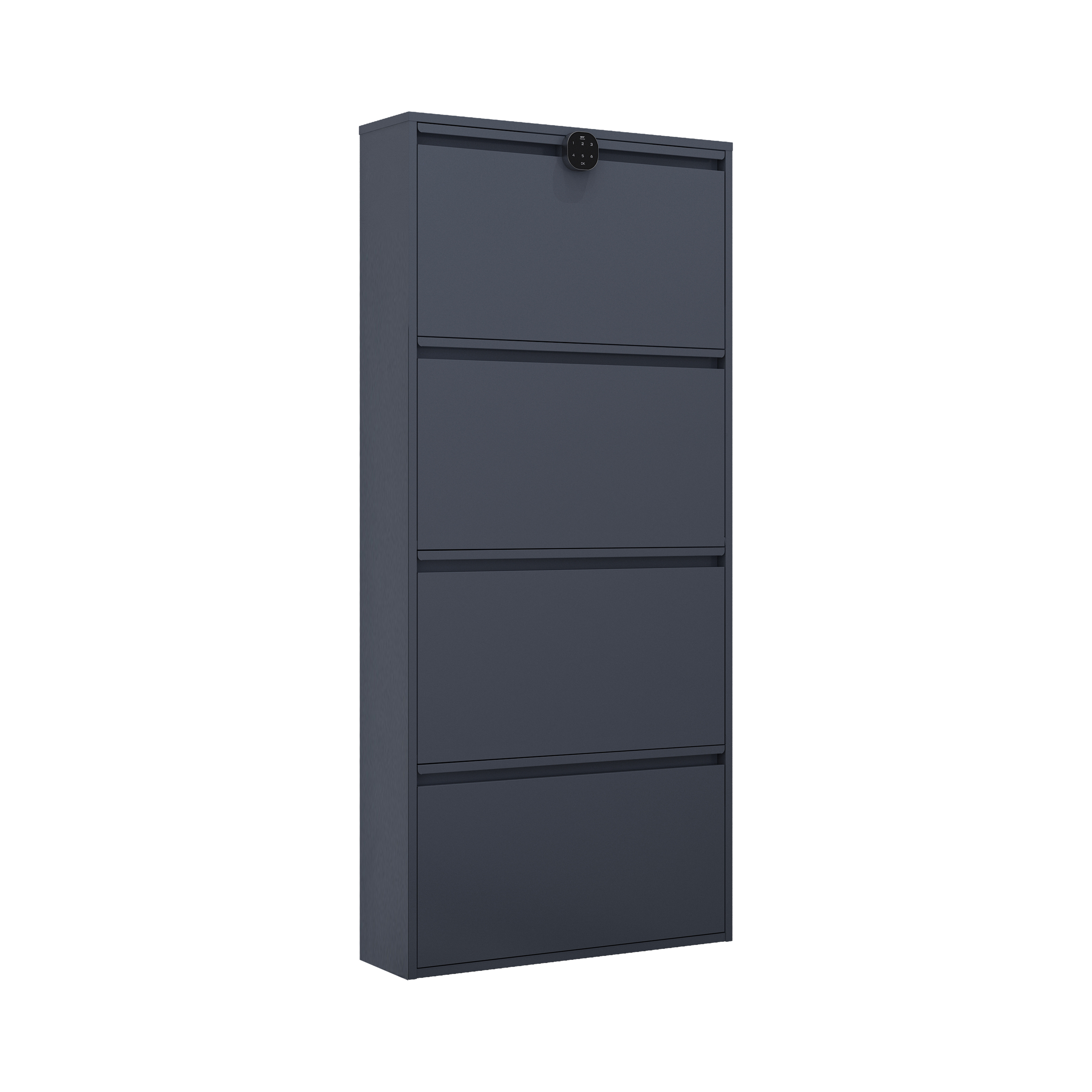 New Steel Shoes Cabinet 4 Drawer Steel Lateral Storage Movable 4 Drawers Shoes Rack with Number Lock