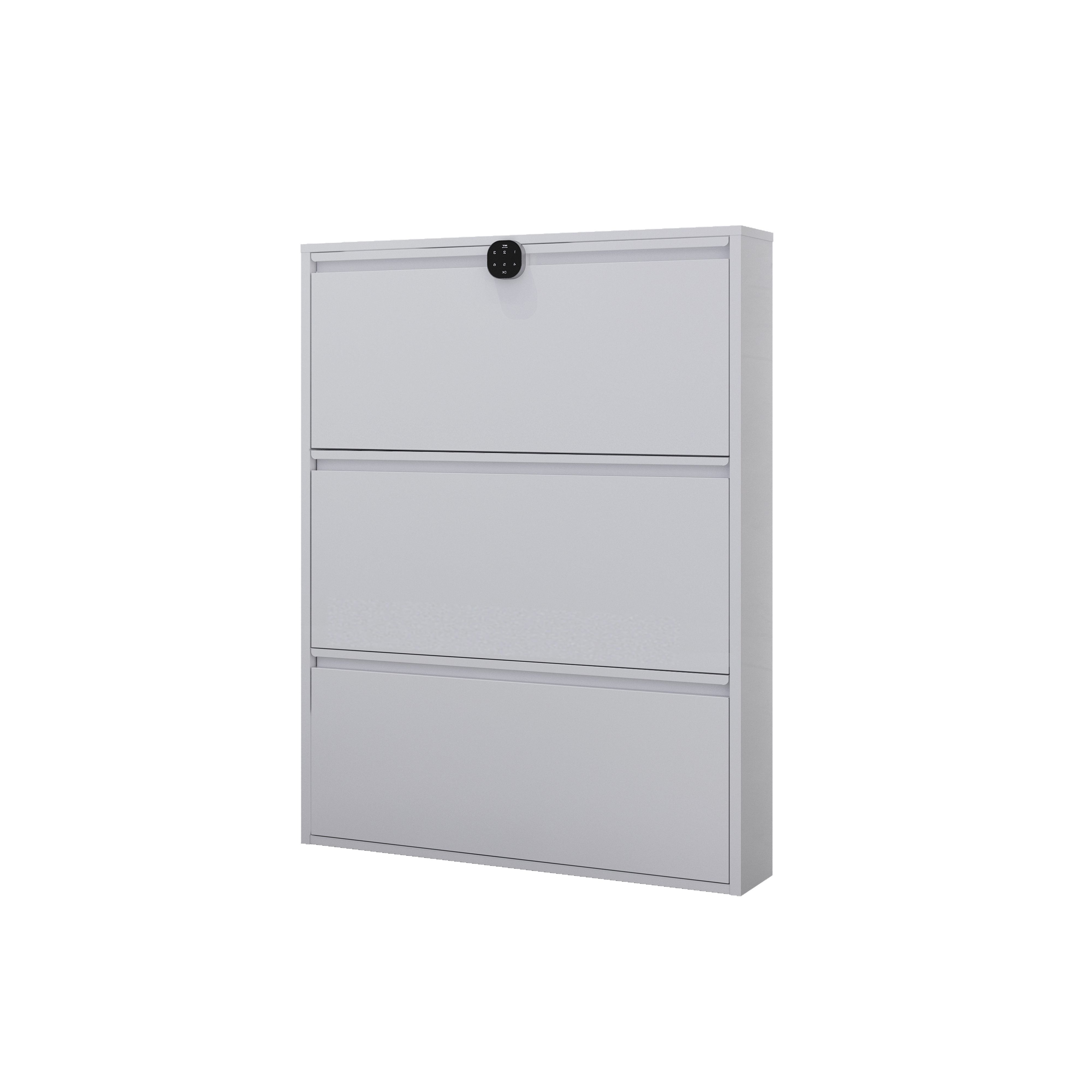 Hot White Color Steel Shoes Cabinet 3 Drawer Steel Lateral Storage Movable 3 Drawers Shoes Rack with Number Lock