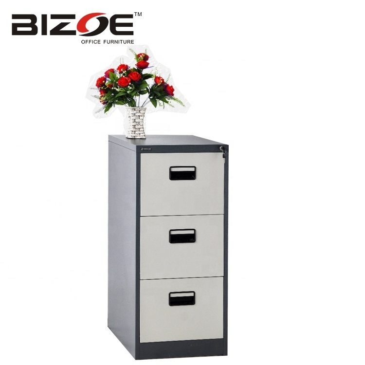 Office furniture KD structure 3 drawer hanging steel file cabinet