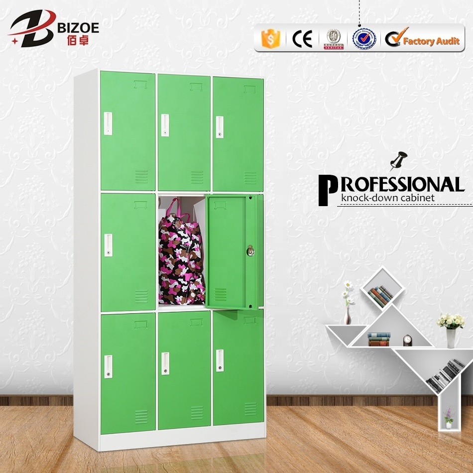 Wholesale customized Changing room full hight metal storage cube locker Dressing Cupboard Staff Work Clothes Locker