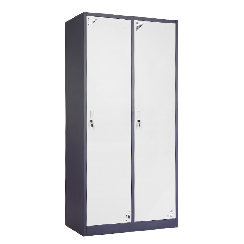 Furniture Bedroom Metal Locker Manufacturer 2 Door Open for Adult Gym Clothing Storage Steel Wardrobe Closet