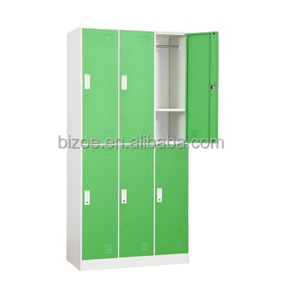 Cheap changing room 6 door steel clothes storage lockers metal school locker for student