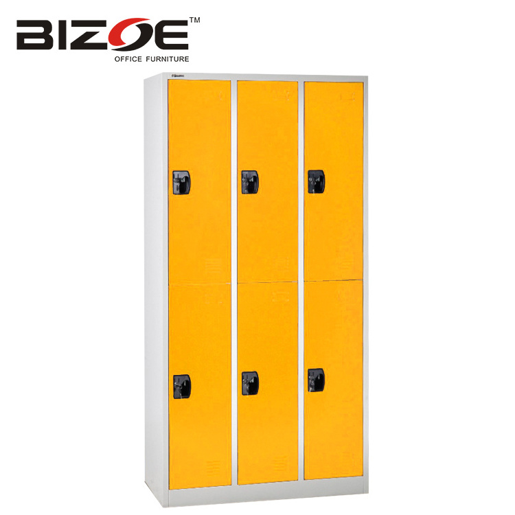 Cheap changing room 6 door steel clothes storage lockers metal school locker for student