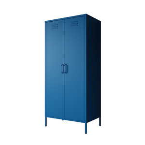 High Quality modern design metal locker cabinet with 2 swing doors bedroom furniture clothes storage waterproof cupboard