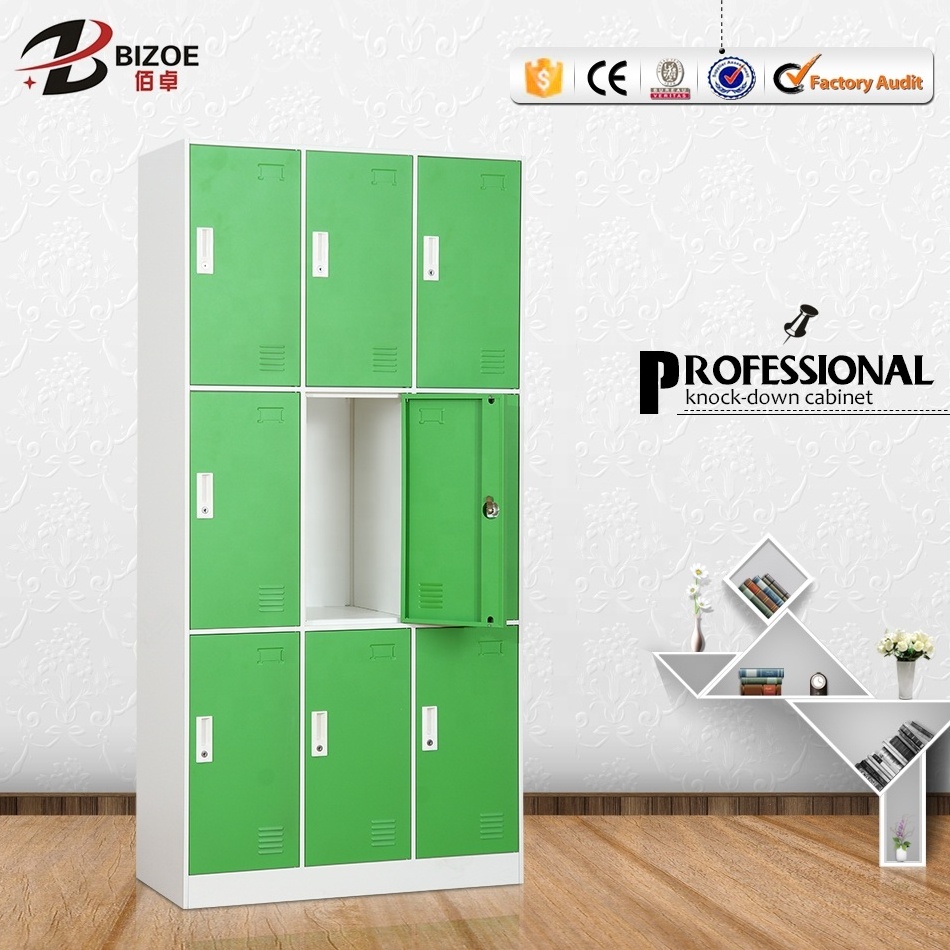 Wholesale customized Changing room full hight metal storage cube locker Dressing Cupboard Staff Work Clothes Locker