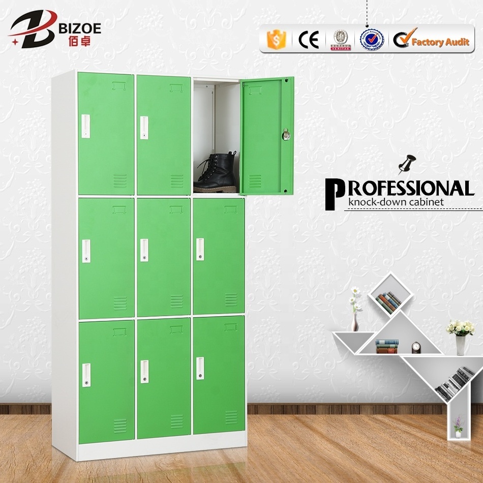 Wholesale customized Changing room full hight metal storage cube locker Dressing Cupboard Staff Work Clothes Locker