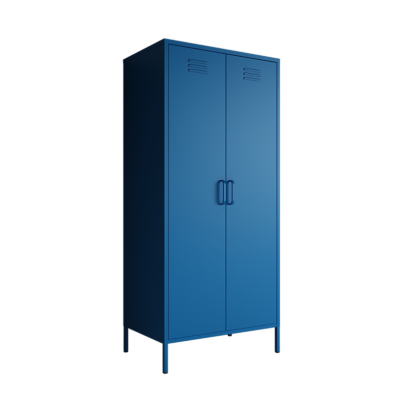 High Quality modern design metal locker cabinet with 2 swing doors bedroom furniture clothes storage waterproof cupboard