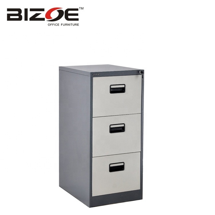 Office furniture KD structure 3 drawer hanging steel file cabinet